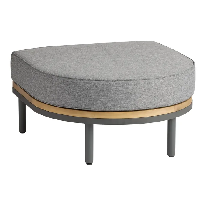 Andorra Gray Curved Modular Outdoor Ottoman