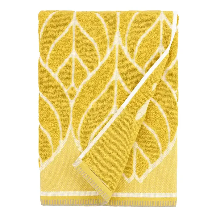 Anise Chartreuse Green Leaf Sculpted Bath Towel