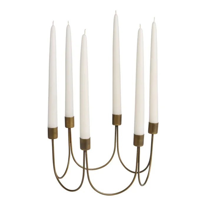 Antique Gold 6 Taper Candle Holder Centerpiece