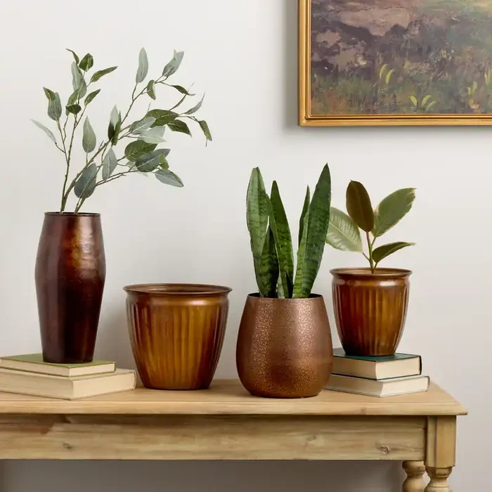 Antiqued Copper Planter Collection
