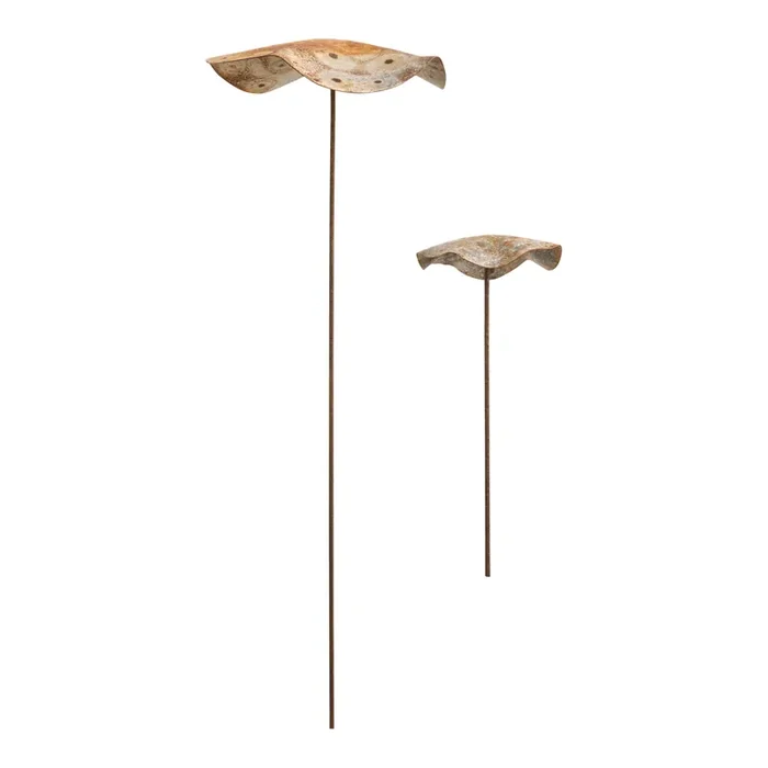 Antiqued Metal Mushroom Garden Stake