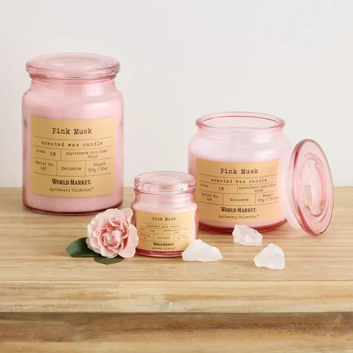 Apothecary Pink Musk Scented Candle