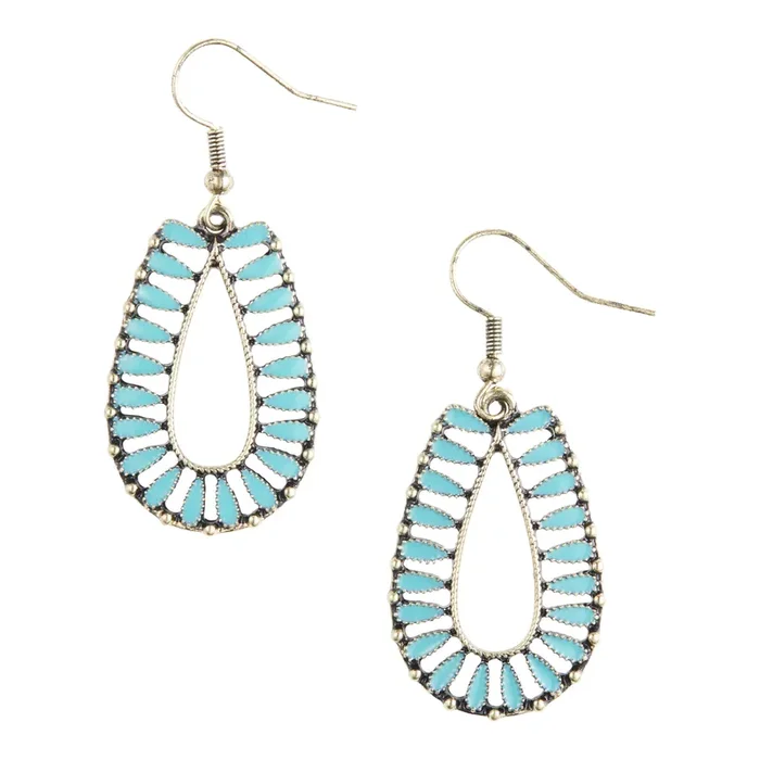 Aqua and Gold Drop Earrings