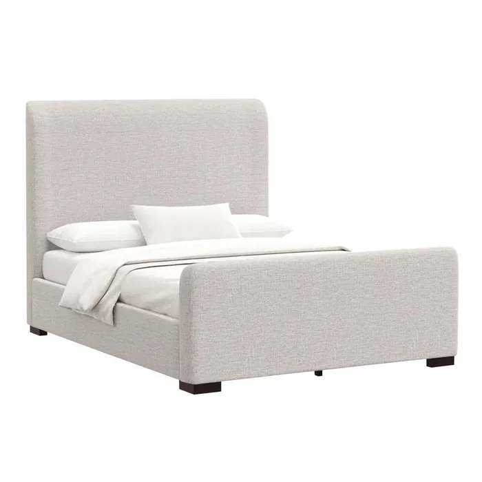 Arbor Stone Beige Wingback Upholstered Bed