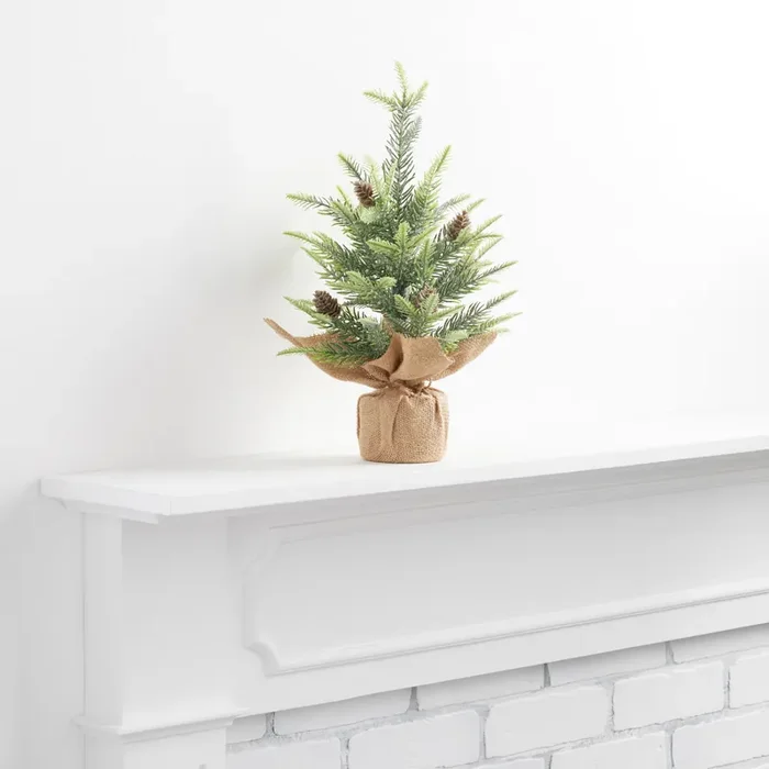 Artificial Tabletop Tree in Burlap Base Decor