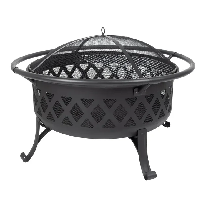 Ash Black Steel Diamond Fire Pit