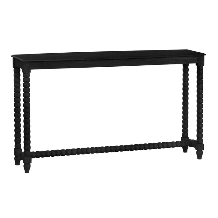 Ashbury Matte Black Wood Bobbin Console Table