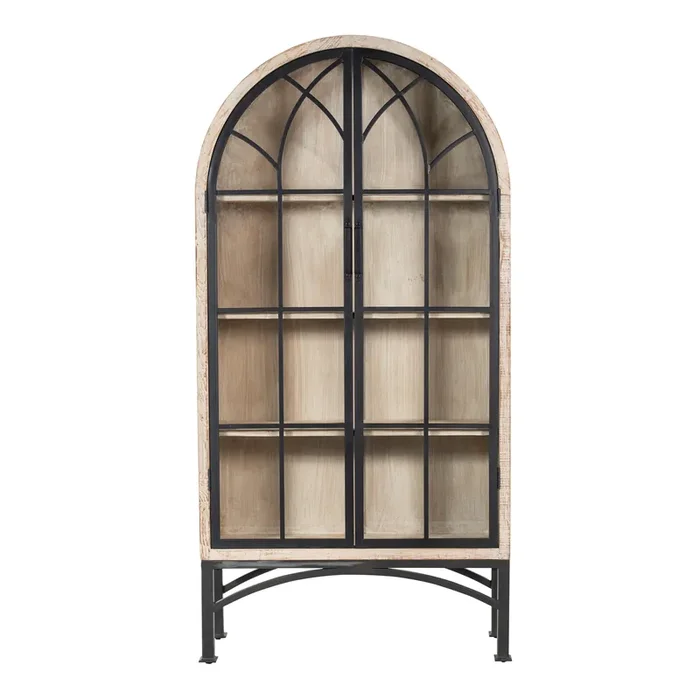 Astle Reclaimed Wood And Iron Display Cabinet