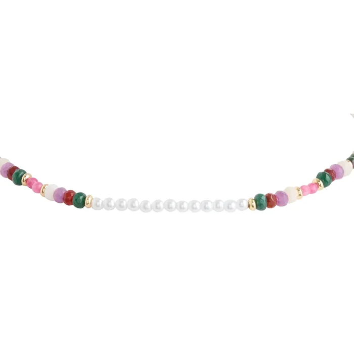 AURA Collection Semiprecious Stone Beaded Toggle Necklace