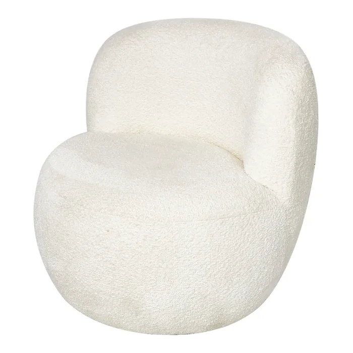Avant Round Matte White Barrel Back Upholstered Chair