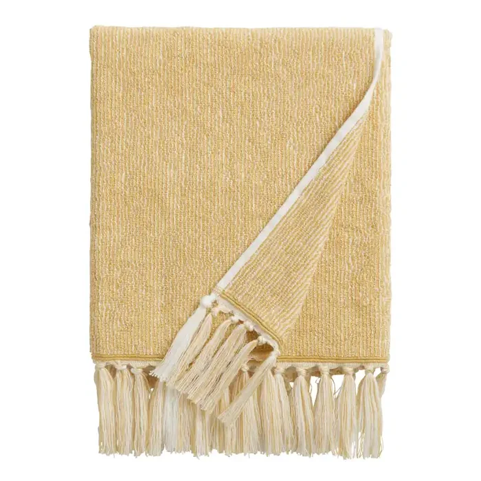 Azure Mustard And White Marled Bath Towel