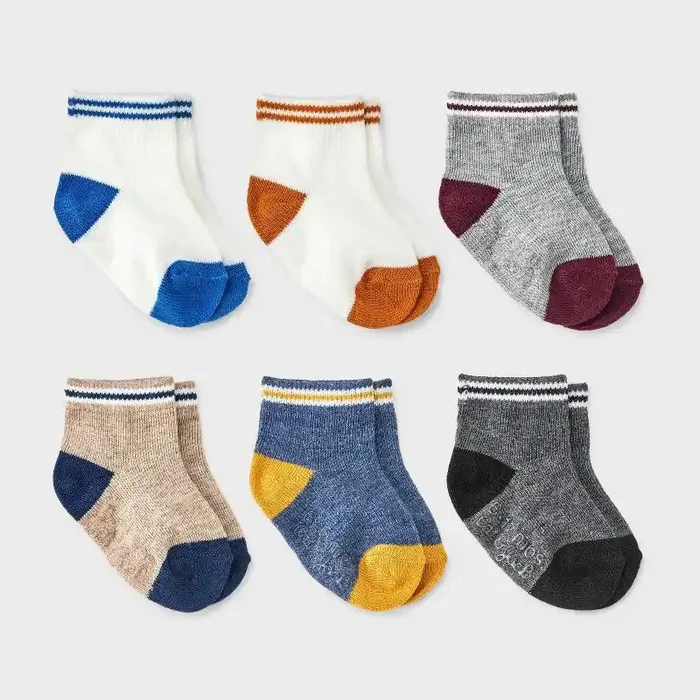 Baby Boys‘ 6pk Colorblock Ankle Socks – Cat & Jack™ 12-24M