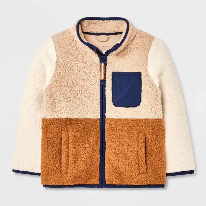 Baby Boys‘ Full Zip Fleece Jacket – Cat & Jack™ Brown 12M