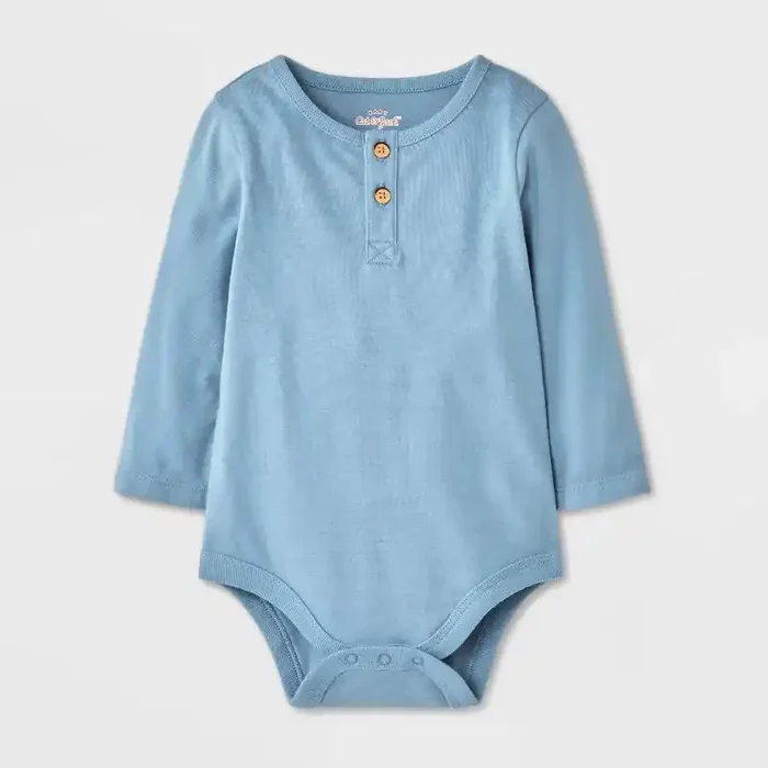 Baby Boys‘ Henley Bodysuit – Cat & Jack™ Blue Newborn