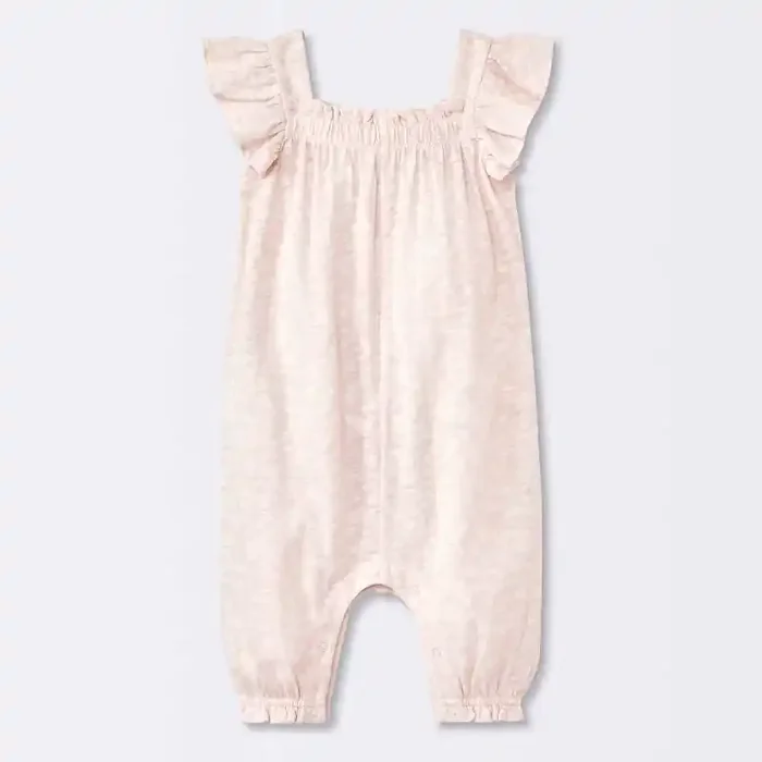 Baby Girls‘ Floral Modal Jersey Long Legged Romper – Cloud Island™ Pink 6-9M