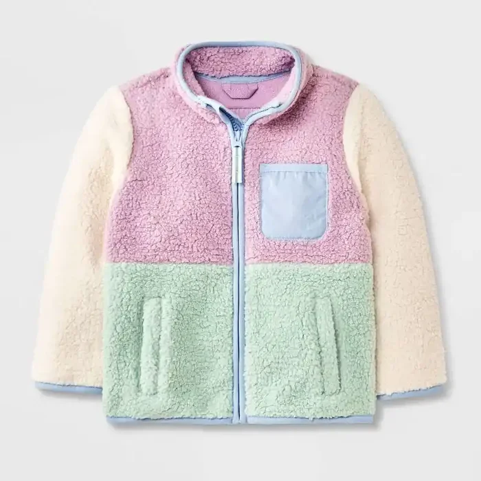 Baby Girls‘ Full Zip Fleece Jacket – Cat & Jack™ Cream 18M