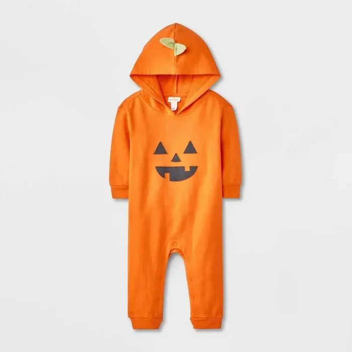 Baby Halloween Pumpkin Hooded Romper – Cat & Jack™ Orange 12M