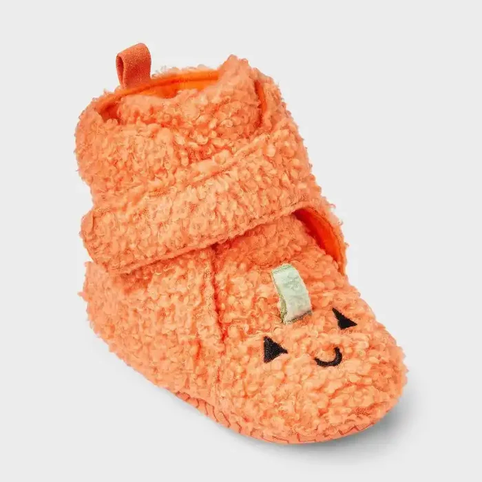 Baby Pumpkin Bootie Crib Shoes – Cat & Jack™ Orange 3-6M