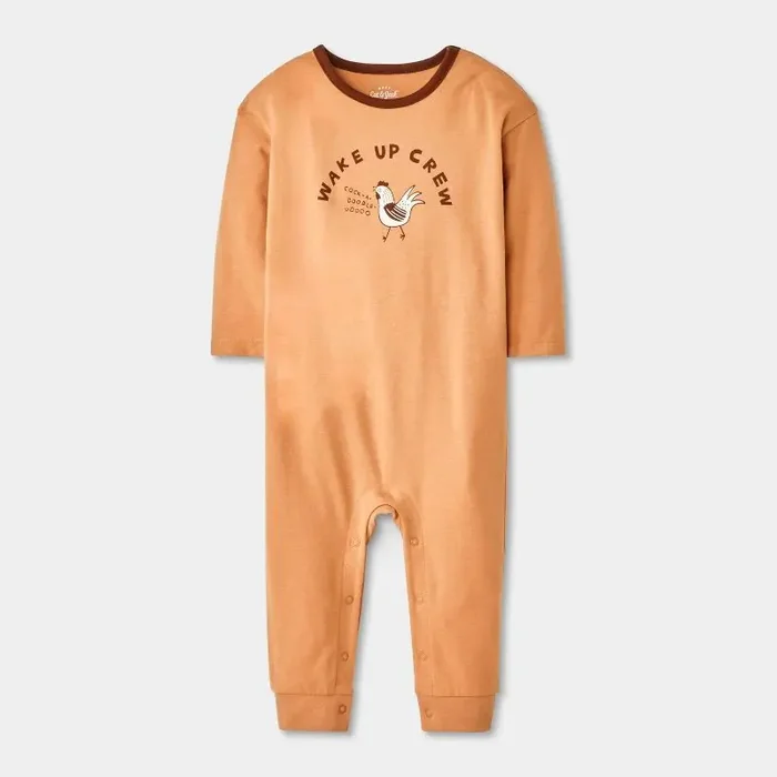 Baby Rooster Wake Up Crew Long Sleeve Romper – Cat & Jack™ Orange 0-3M