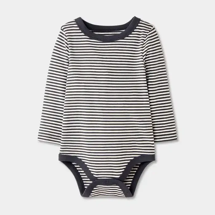Baby Striped Long Sleeve Bodysuit – Cat & Jack™ Black/White Newborn