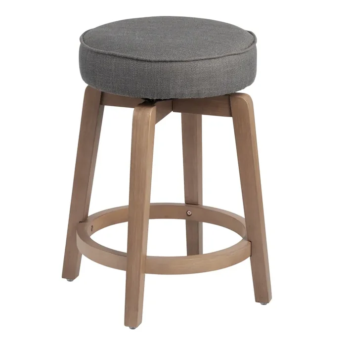 Backless Harlow Upholstered Swivel Counter Stool