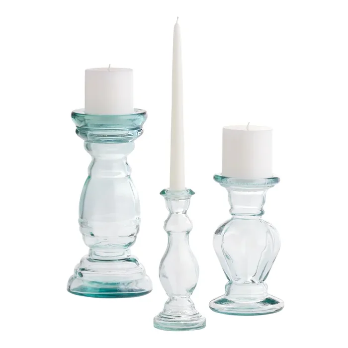 Barcelona Clear Recycled Glass Candle Holder