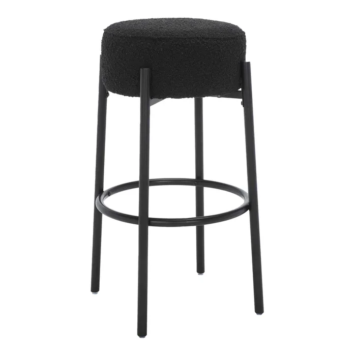 Barlow Metal and Boucle Backless Upholstered Barstool