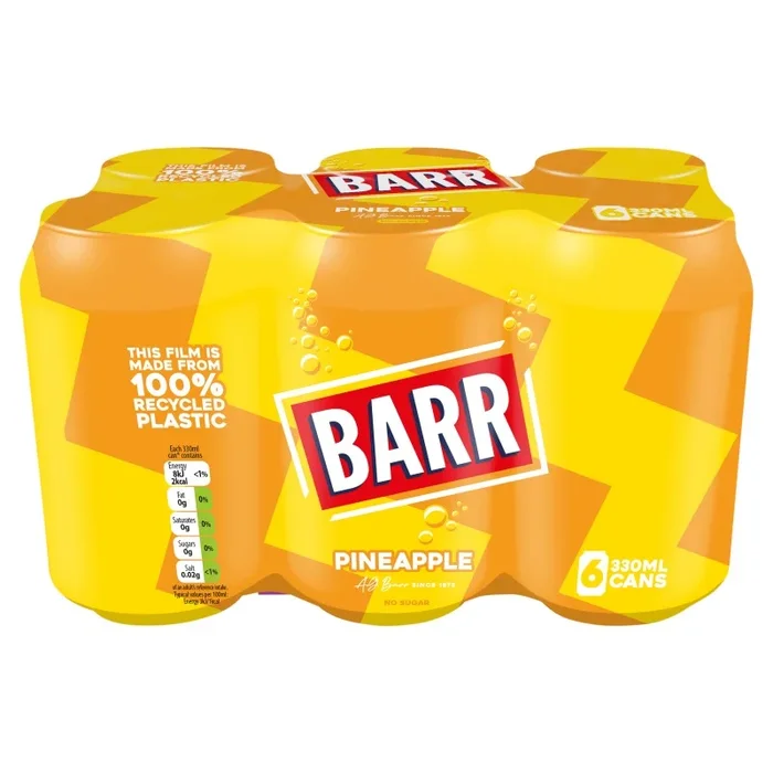 Barr Pineapple Cans 330ml 6 Pack – Case of 4