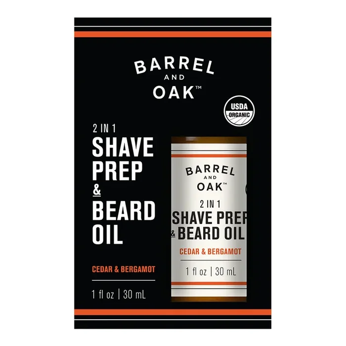 Barrel and Oak Men‘s Organic Shave Prep and Beard Oil