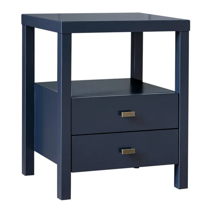 Basuel Monochromatic Wood Nightstand with Drawers