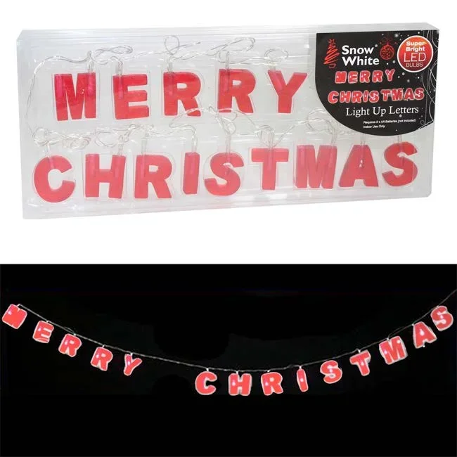 Battery Operated Light Up Merry Christmas Sign