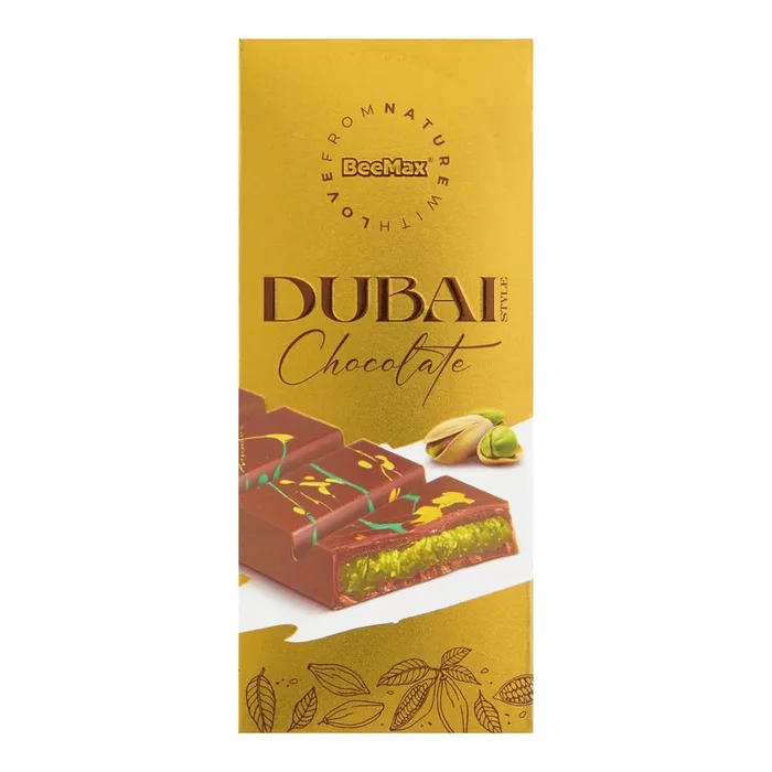 BeeMax Dubai Style Pistachio Kadayif Milk Chocolate Bar