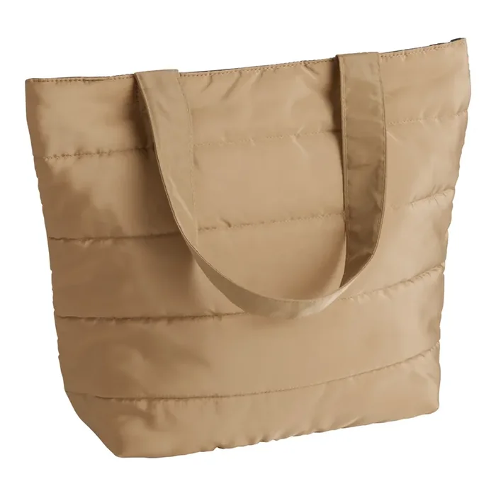 Beige Puffer Tote Bag