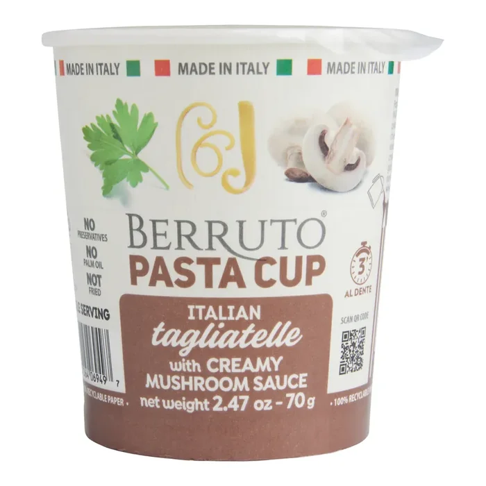 Berruto Mushroom Sauce Tagliatelle Pasta Cup