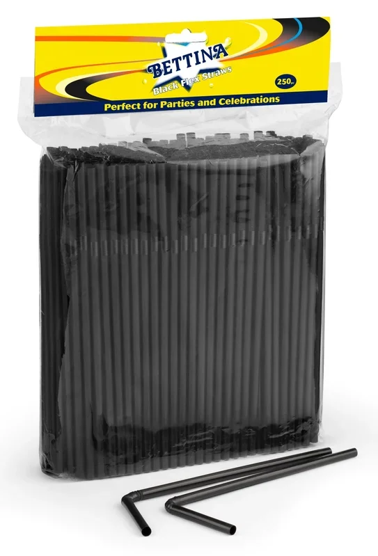 Bettina Black Straws 250 Pieces