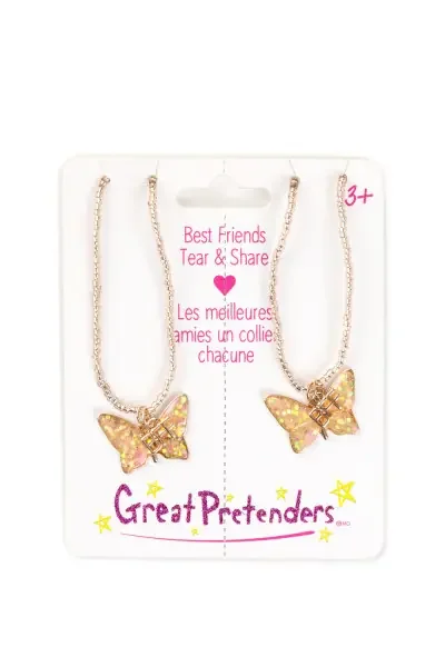 BFF BUTTERFLY SHARE NECKLACE 2PC