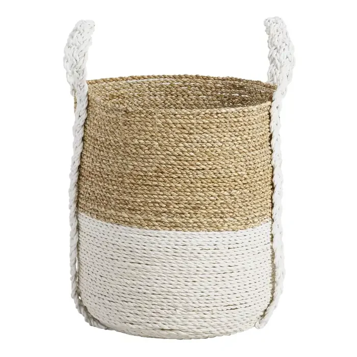 Bianca Two Tone Seagrass Tote Basket