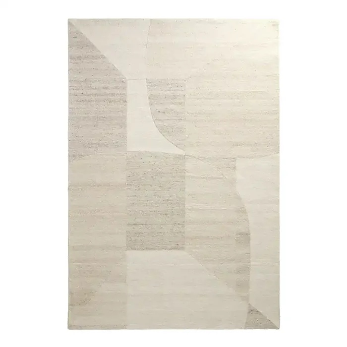 Bianca Warm Neutral Abstract Geo Tufted Wool Area Rug