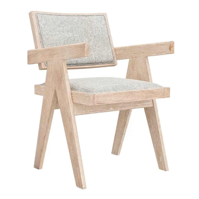 Bicknell Natural Wood Upholstered Dining Chair 2 Piece Set