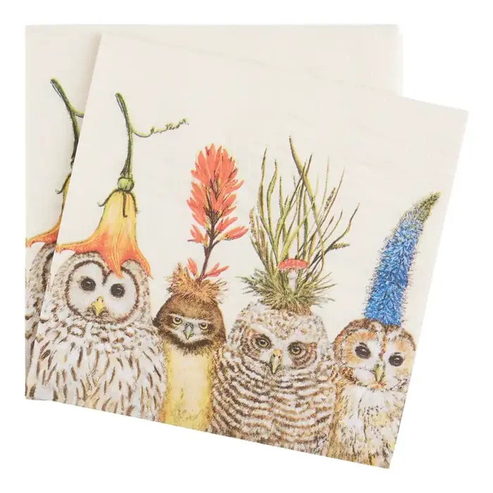 Big Hat Owls Beverage Napkins 20 Count