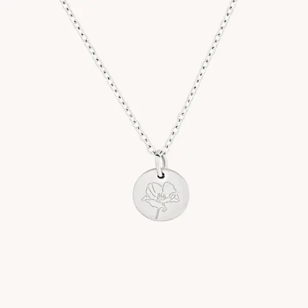 BIRTHFLOWER NECKLACE SILVER AUGUST