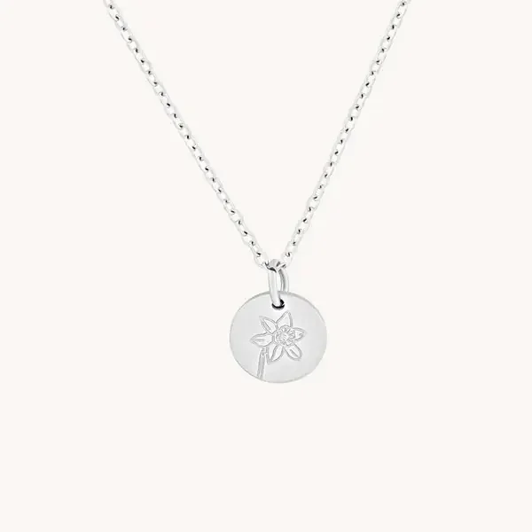 BIRTHFLOWER NECKLACE SILVER MARCH