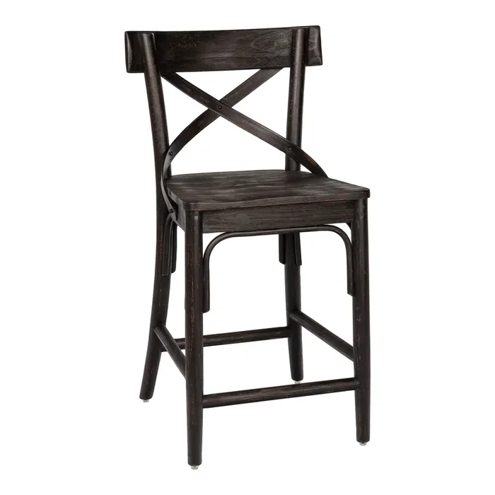 Bistro Distressed Wood Counter Stool