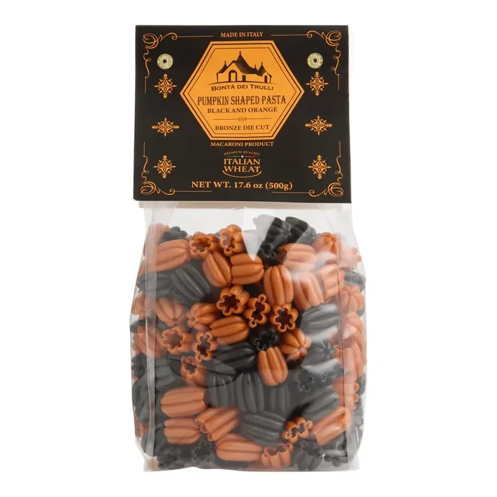Black and Orange Pumpkin Shaped Pasta