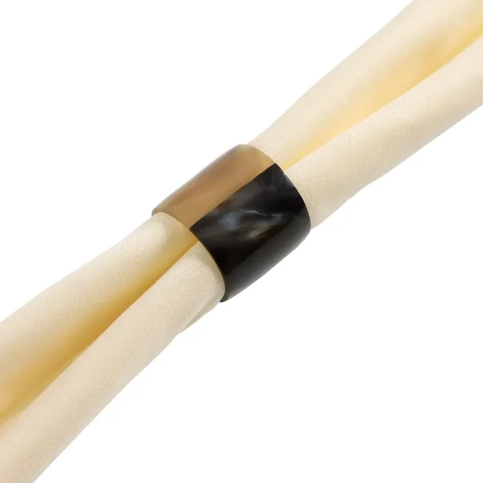 Black And White Faux Horn Napkin Rings Set of 2