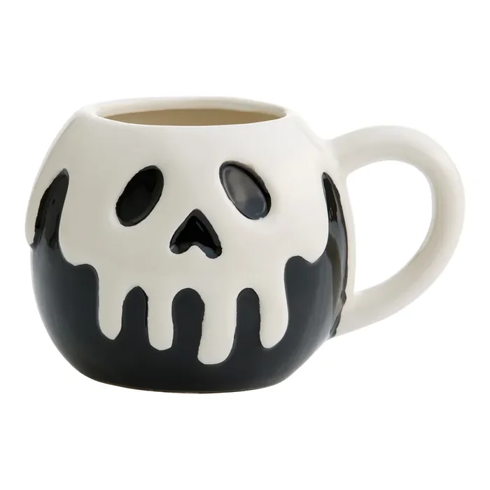 Black and White Poison Apple Figural Ceramic Mug