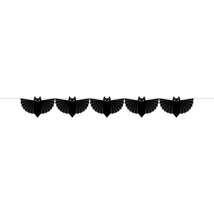 Black Bat Paper Accordion Garland