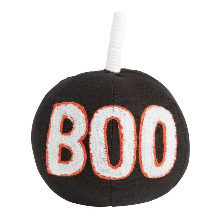 Black Boo Stuffed Halloween Pumpkin Decor