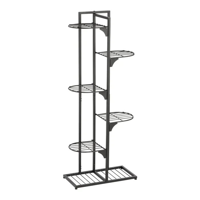 Black Metal Folding 5 Shelf Plant Stand