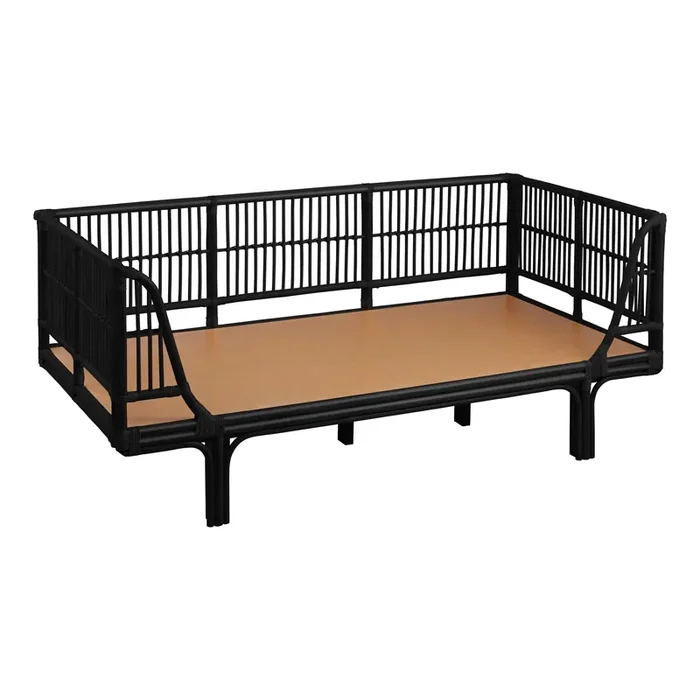 Black Rattan Daybed Frame